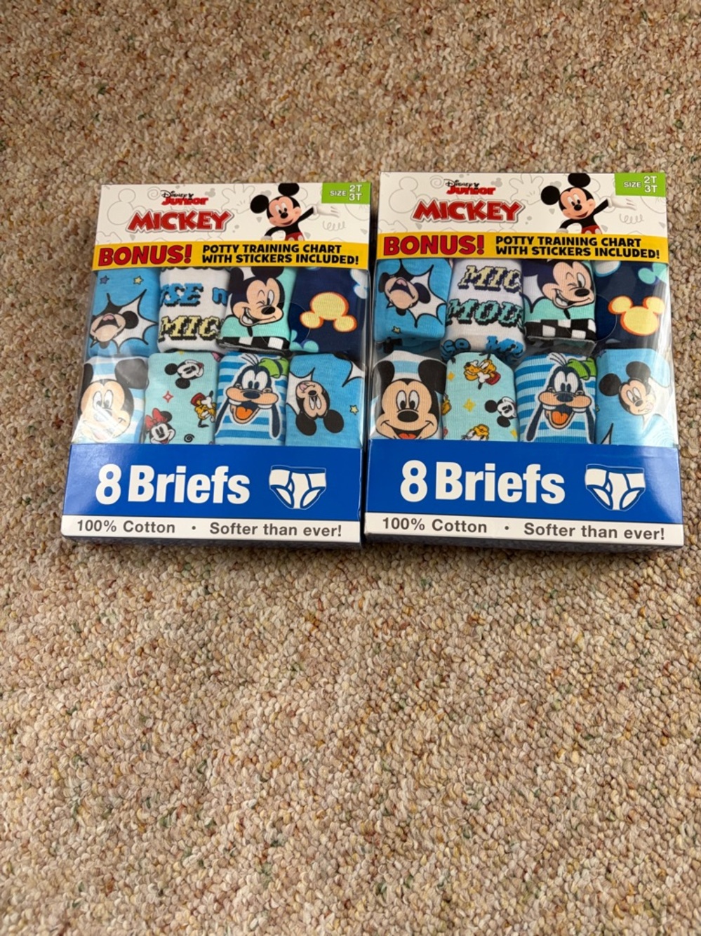 Disney Boys' Mickey Briefs Pack - Blue with Multi-Color Graphics